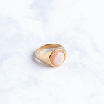 Pink Mother of Pearl | Signet Round Ring